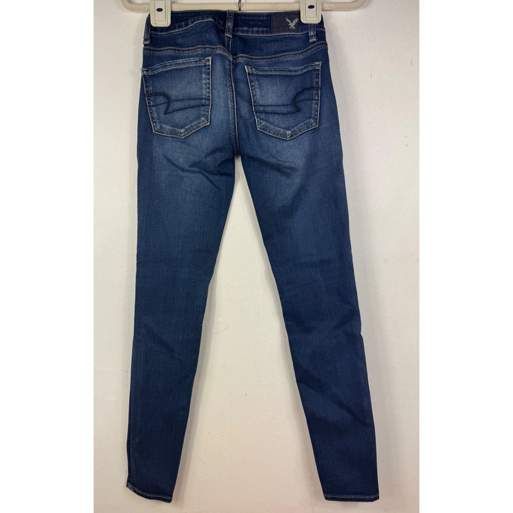 American Eagle Super Stretch Jeans Womens 0 Dark Wash Skinny Denim - Picture 2 of 16